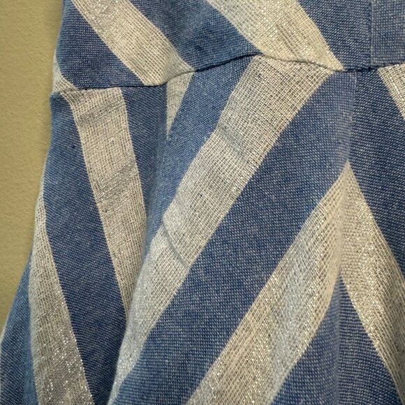 PINK CHICKEN Silver Striped Party Dress Girls 6 6Y Blue Peekaboo Petticoat Girl - Picture 6 of 10